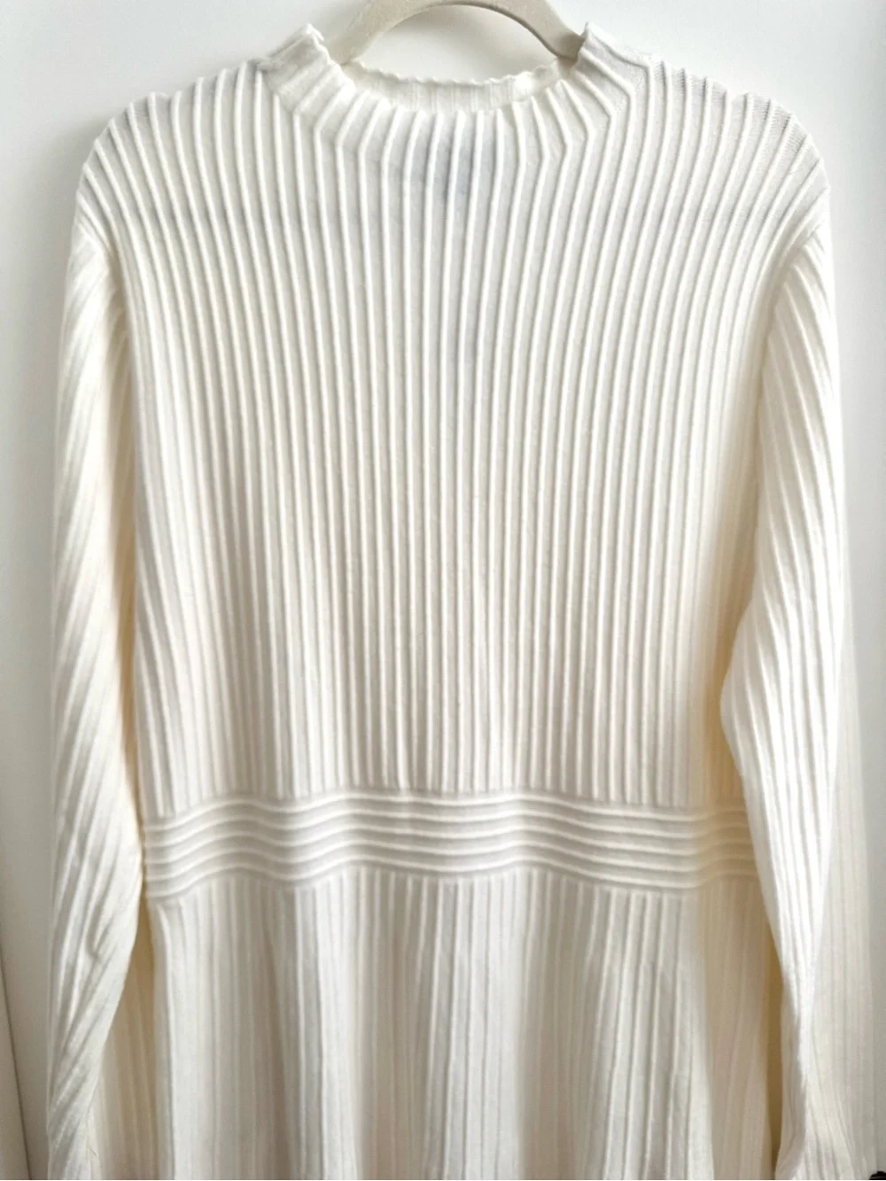 NWT Ann Taylor Off White Ribbed Mock Neck Sweater Dress XXL